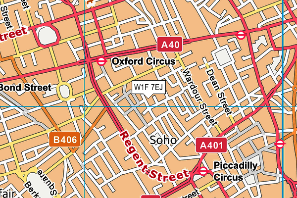 W1F 7EJ map - OS VectorMap District (Ordnance Survey)