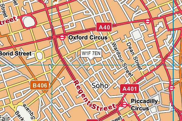 W1F 7EN map - OS VectorMap District (Ordnance Survey)