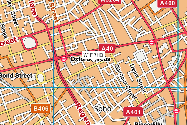 W1F 7HQ map - OS VectorMap District (Ordnance Survey)