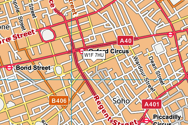 W1F 7HU map - OS VectorMap District (Ordnance Survey)