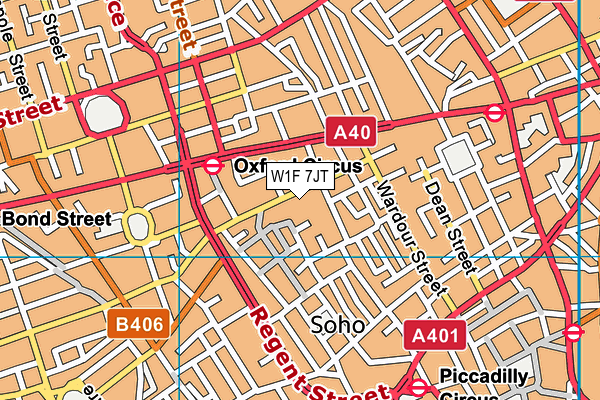 W1F 7JT map - OS VectorMap District (Ordnance Survey)