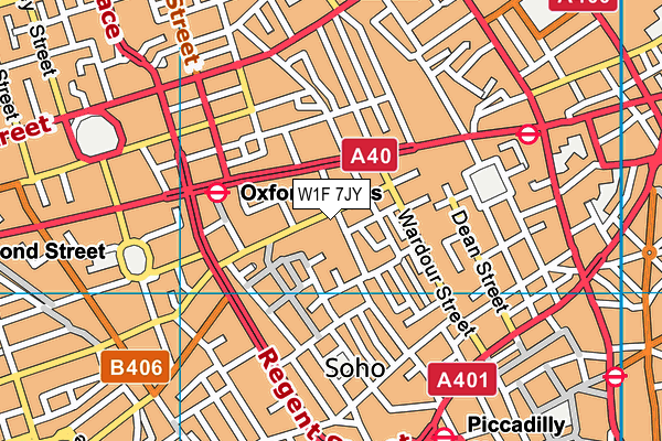 W1F 7JY map - OS VectorMap District (Ordnance Survey)