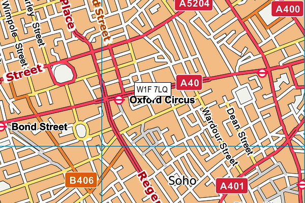 W1F 7LQ map - OS VectorMap District (Ordnance Survey)