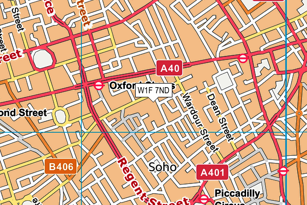 W1F 7ND map - OS VectorMap District (Ordnance Survey)