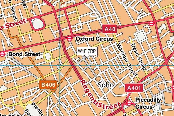 W1F 7RP map - OS VectorMap District (Ordnance Survey)