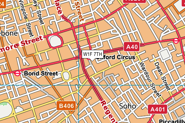 W1F 7TH map - OS VectorMap District (Ordnance Survey)