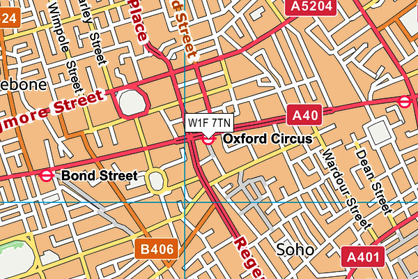 W1F 7TN map - OS VectorMap District (Ordnance Survey)