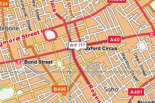W1F 7TT map - OS VectorMap District (Ordnance Survey)