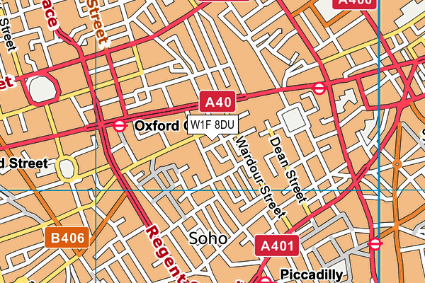 W1F 8DU map - OS VectorMap District (Ordnance Survey)