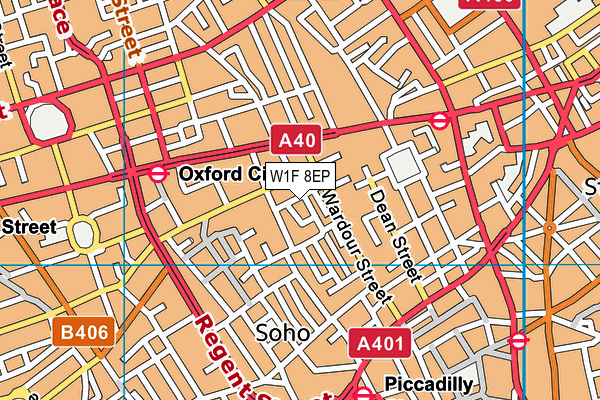 W1F 8EP map - OS VectorMap District (Ordnance Survey)