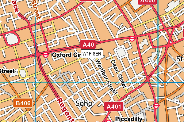W1F 8ER map - OS VectorMap District (Ordnance Survey)