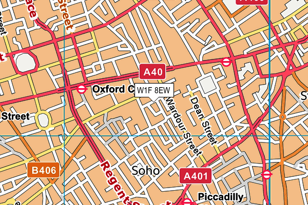 W1F 8EW map - OS VectorMap District (Ordnance Survey)