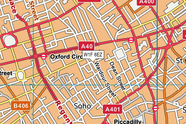 W1F 8EZ map - OS VectorMap District (Ordnance Survey)