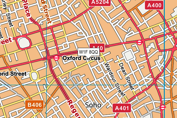 W1F 8QQ map - OS VectorMap District (Ordnance Survey)