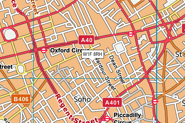 W1F 8RH map - OS VectorMap District (Ordnance Survey)