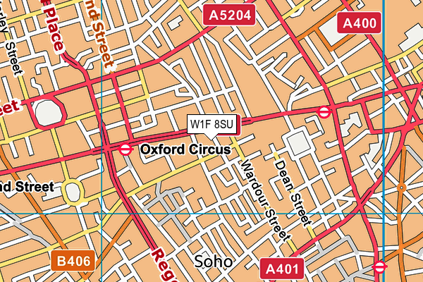 W1F 8SU map - OS VectorMap District (Ordnance Survey)