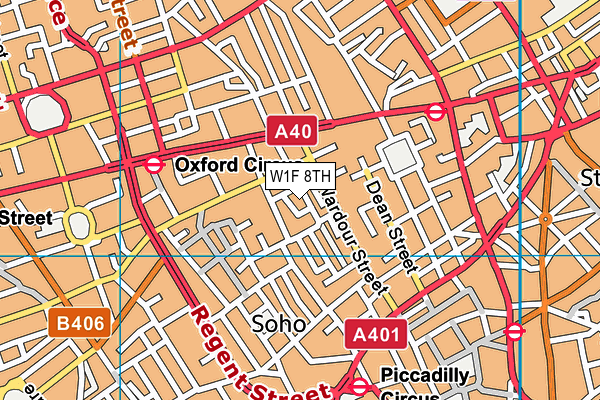 W1F 8TH map - OS VectorMap District (Ordnance Survey)