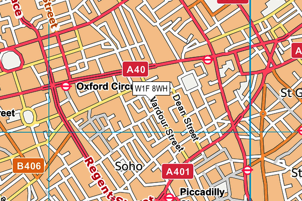 W1F 8WH map - OS VectorMap District (Ordnance Survey)