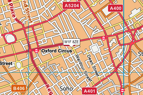 W1F 8ZE map - OS VectorMap District (Ordnance Survey)