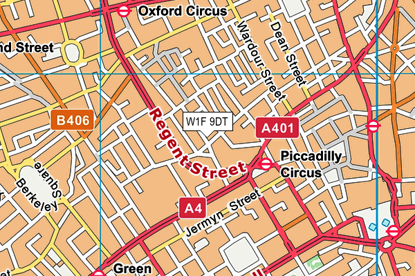 W1F 9DT map - OS VectorMap District (Ordnance Survey)
