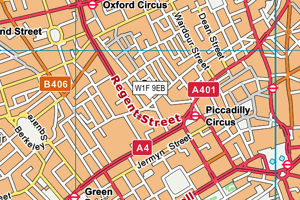 W1F 9EB map - OS VectorMap District (Ordnance Survey)