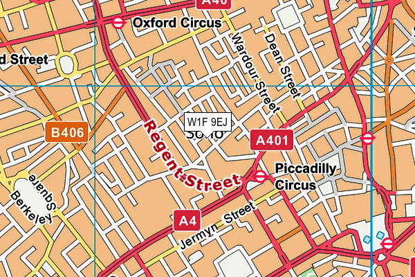 W1F 9EJ map - OS VectorMap District (Ordnance Survey)