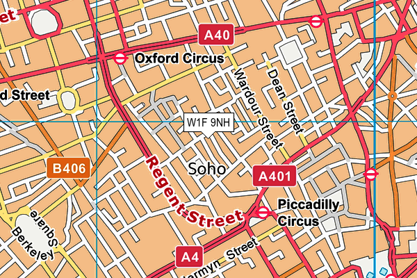 W1F 9NH map - OS VectorMap District (Ordnance Survey)