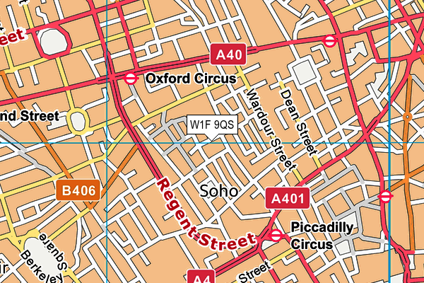 W1F 9QS map - OS VectorMap District (Ordnance Survey)