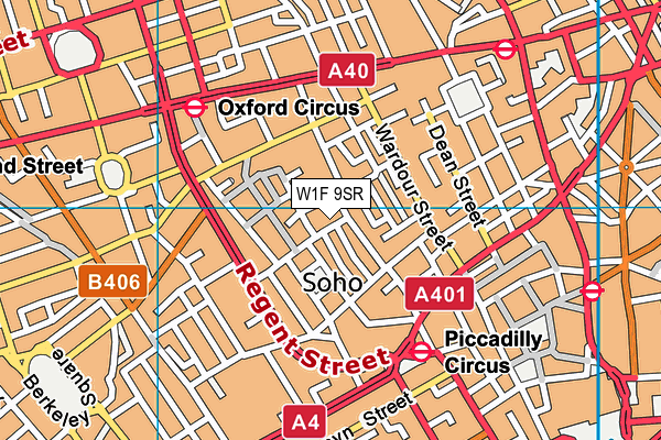 W1F 9SR map - OS VectorMap District (Ordnance Survey)