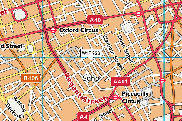 W1F 9SS map - OS VectorMap District (Ordnance Survey)