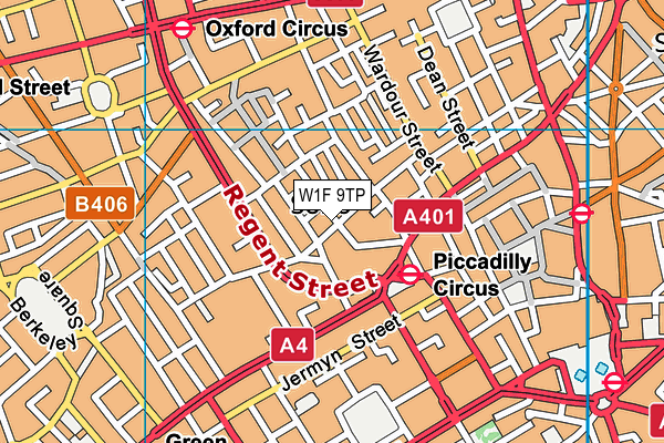 W1F 9TP map - OS VectorMap District (Ordnance Survey)