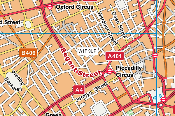 W1F 9UP map - OS VectorMap District (Ordnance Survey)