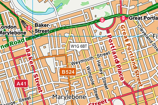 W1G 6BT map - OS VectorMap District (Ordnance Survey)