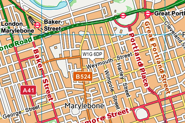 W1G 6DP map - OS VectorMap District (Ordnance Survey)