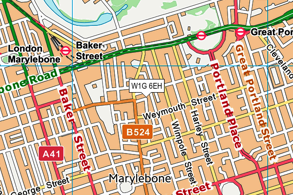 W1G 6EH map - OS VectorMap District (Ordnance Survey)