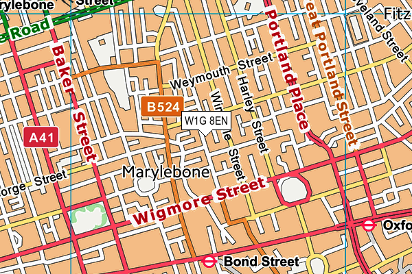 W1G 8EN map - OS VectorMap District (Ordnance Survey)