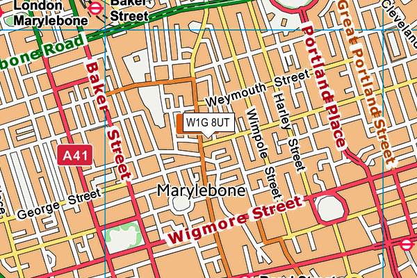 W1G 8UT map - OS VectorMap District (Ordnance Survey)