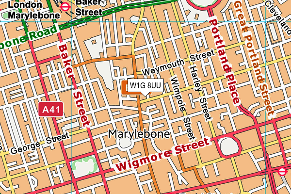 W1G 8UU map - OS VectorMap District (Ordnance Survey)
