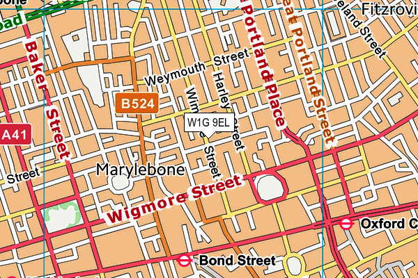 W1G 9EL map - OS VectorMap District (Ordnance Survey)