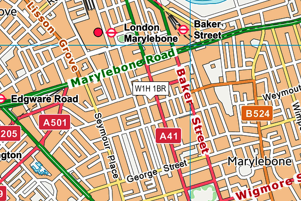 W1H 1BR map - OS VectorMap District (Ordnance Survey)