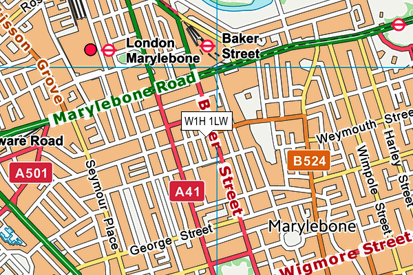 Ability Centre Marylebone (Closed) map (W1H 1LW) - OS VectorMap District (Ordnance Survey)