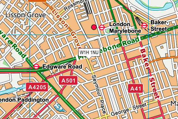 W1H 1NU map - OS VectorMap District (Ordnance Survey)