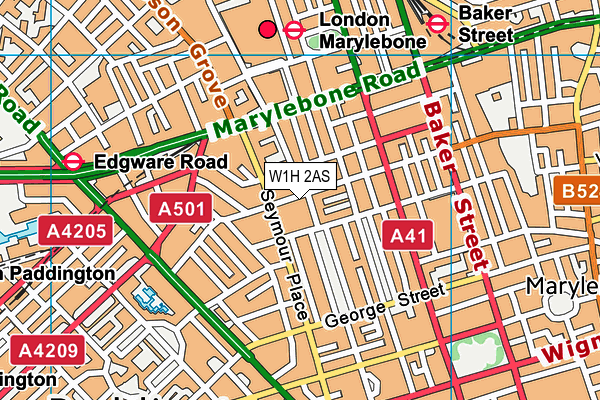 W1H 2AS map - OS VectorMap District (Ordnance Survey)