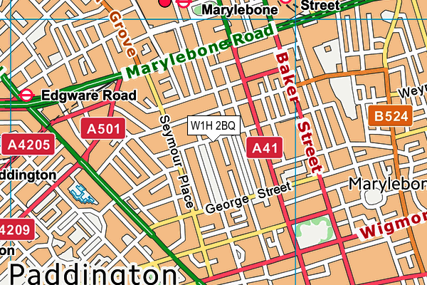 W1H 2BQ map - OS VectorMap District (Ordnance Survey)