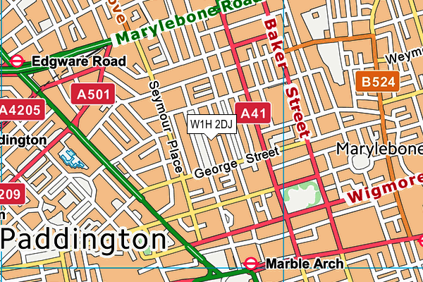 W1H 2DJ map - OS VectorMap District (Ordnance Survey)