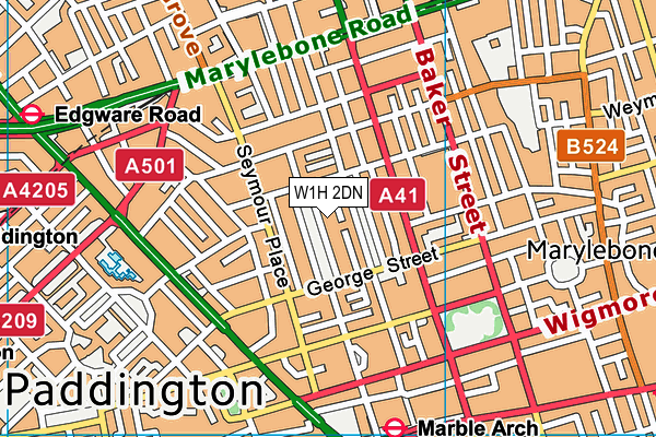 W1H 2DN map - OS VectorMap District (Ordnance Survey)