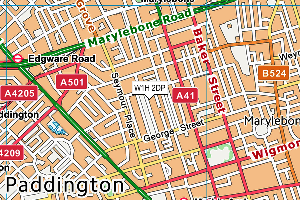 W1H 2DP map - OS VectorMap District (Ordnance Survey)