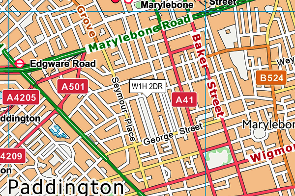 W1H 2DR map - OS VectorMap District (Ordnance Survey)