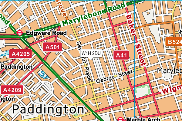 W1H 2DU map - OS VectorMap District (Ordnance Survey)