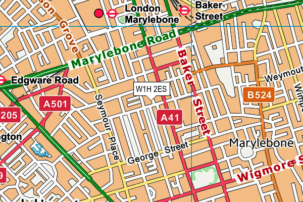 W1H 2ES map - OS VectorMap District (Ordnance Survey)